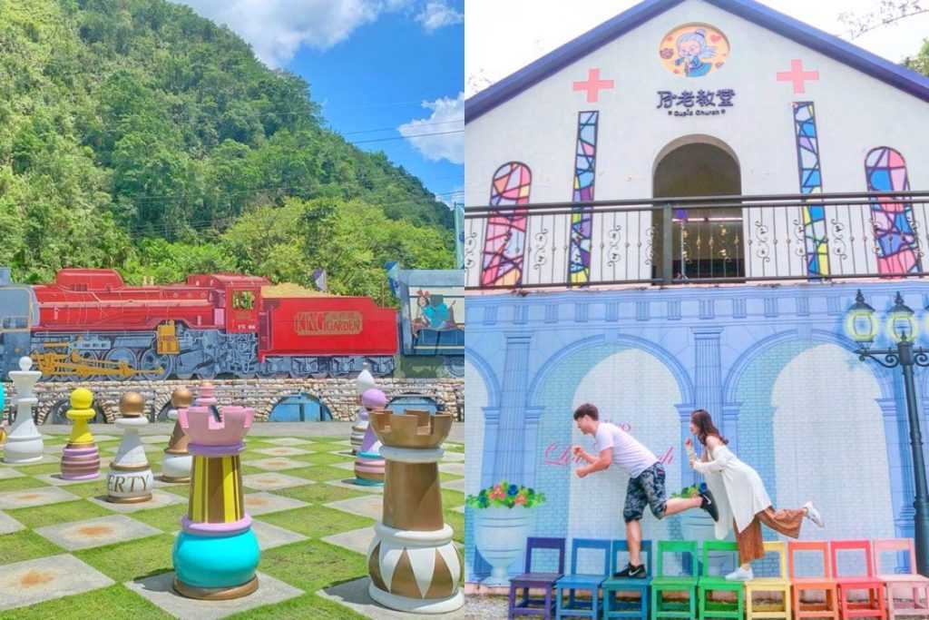 大黑松小倆口元首館《南投埔里》情侶拍照打卡熱門景點,一次玩完元首館、愛情故事館、月老教堂