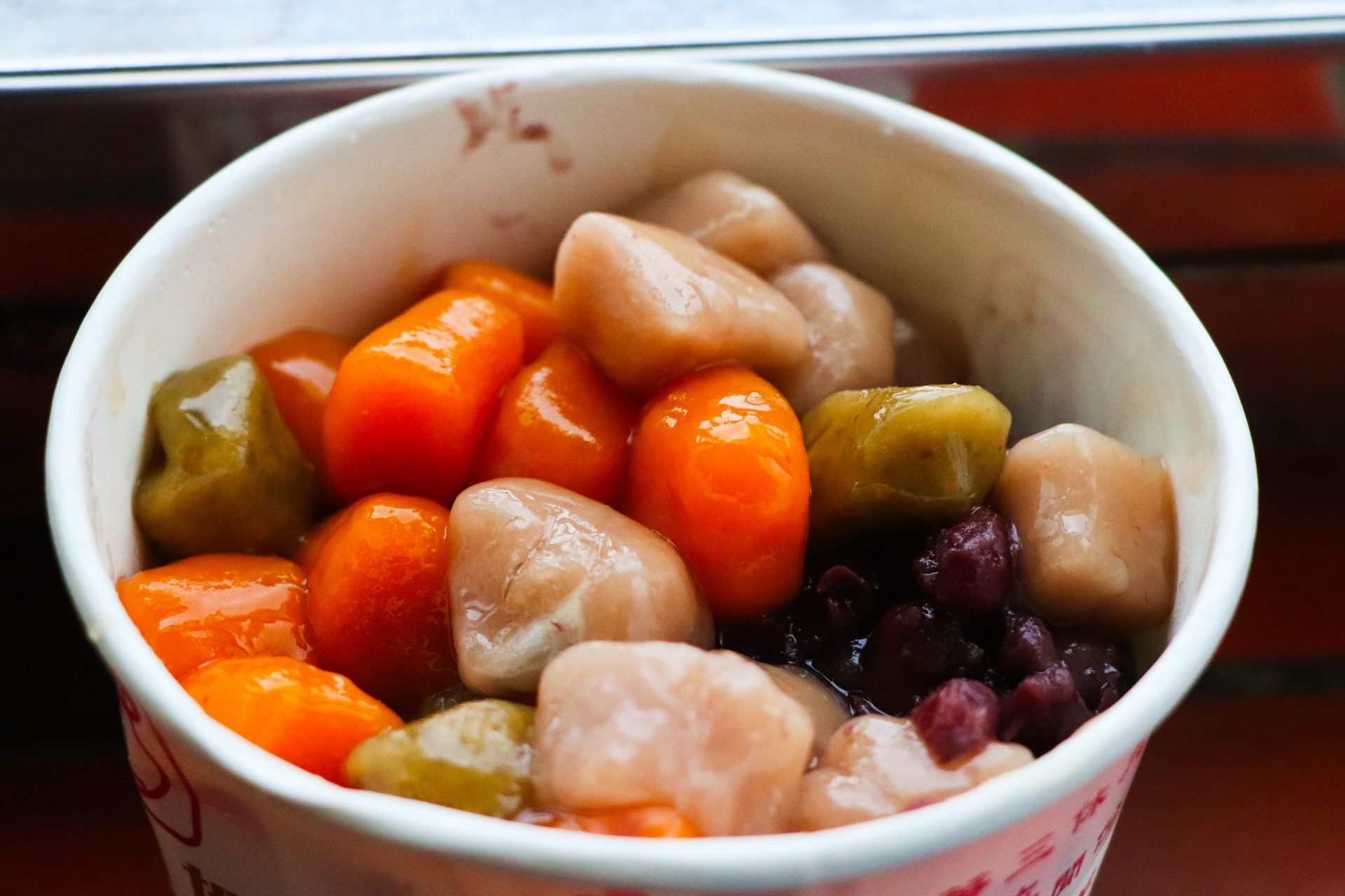 阿柑姨芋圓-配料有紅豆、大紅豆、綠豆