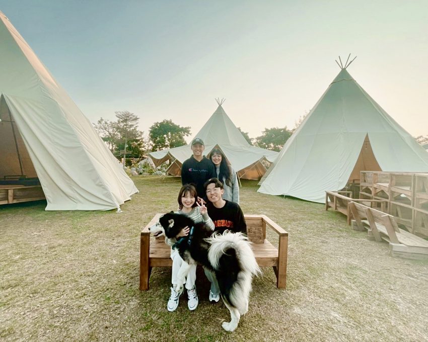 【苗栗自然圈農場】免裝備包圈露營、懶人露營玩DIY、泡湯、美式BBQ｜苗栗露營Lofi-land