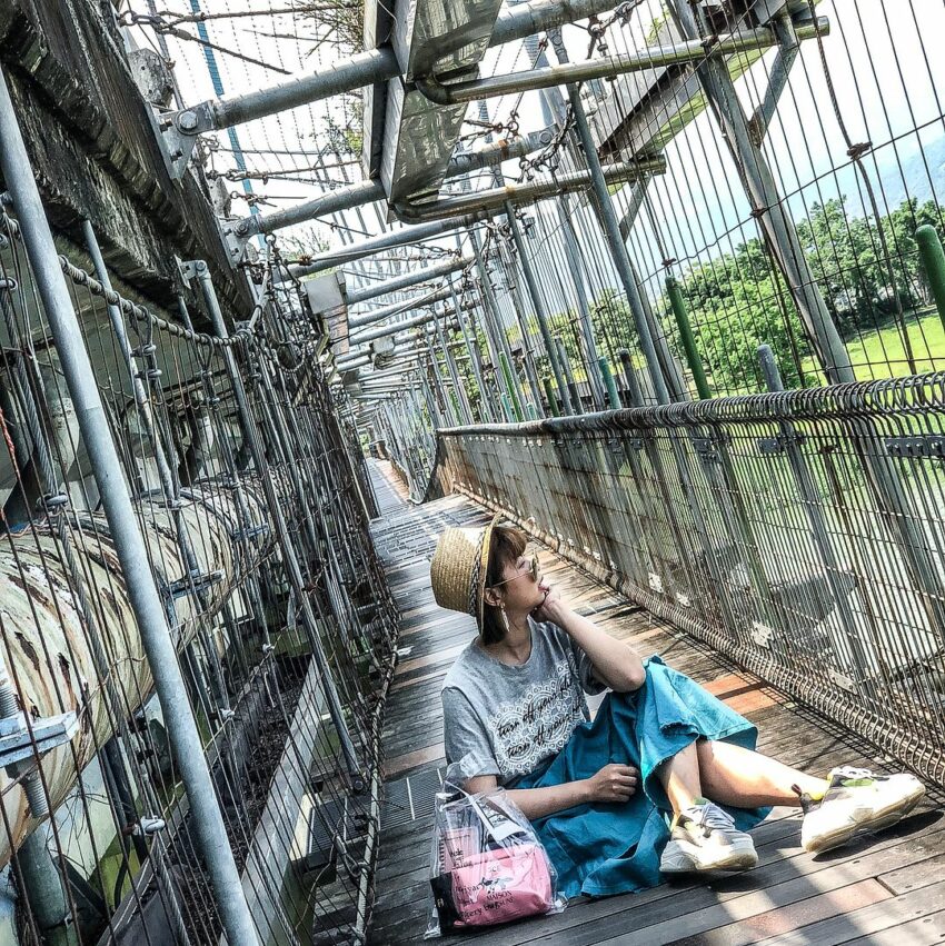 宜蘭市景點|慶和橋津梅棧道,位於宜蘭社福館旁,用鐵絲和水管編織而成的懸空棧道 宜蘭市景點 宜蘭市區景點 宜蘭市區