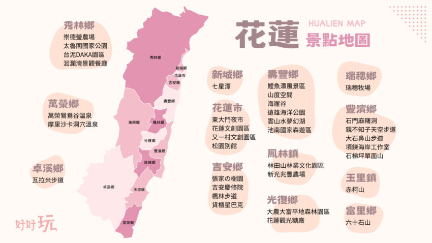 【花蓮景點推薦】精選30個花蓮必去景點、多條花蓮一日遊景點推薦，讓你輕鬆安排花蓮行程