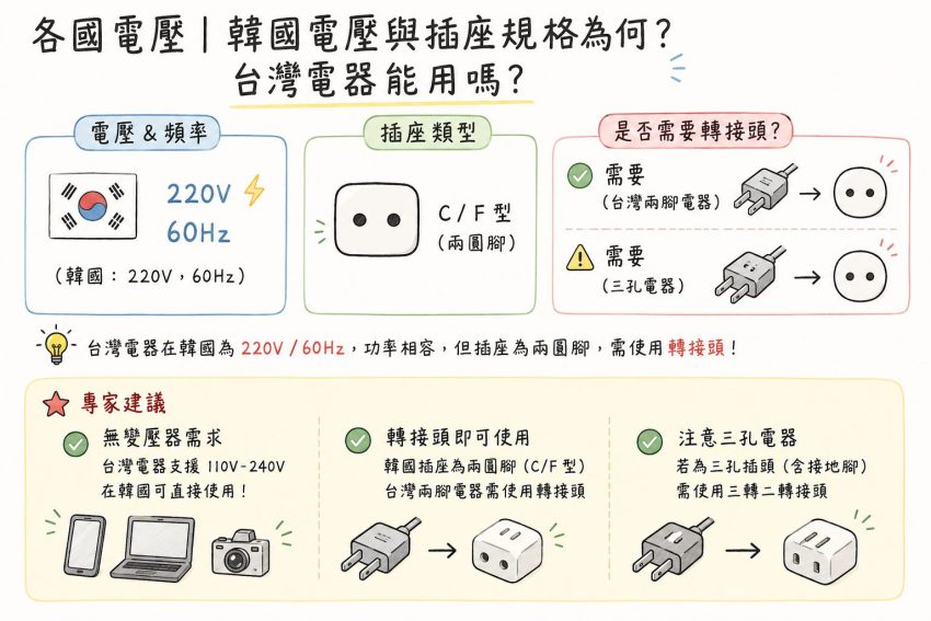 出國必看!各國電壓、插座規格與旅行轉接頭準備指南 出國必看!各國電壓、插座規格與旅行轉接頭準備指南